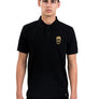 Mens Black Polo Gold Skull